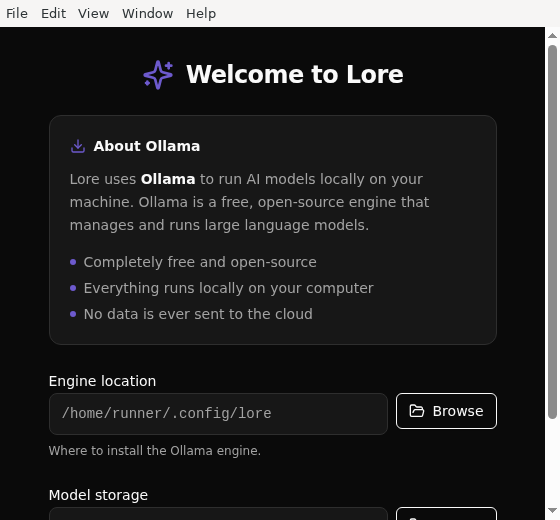 Screenshot of Lore