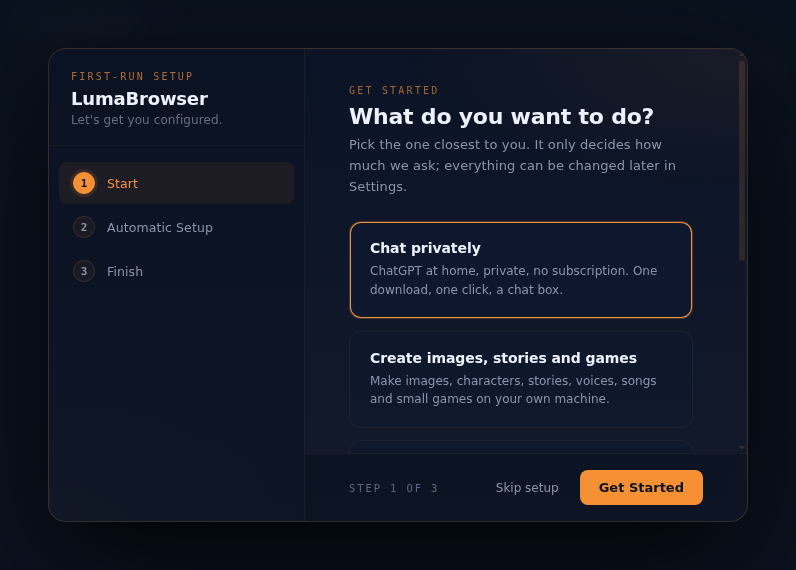 Screenshot of LumaBrowser