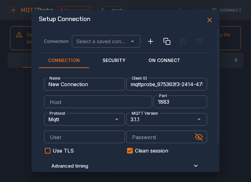 Screenshot of MQTTProbe