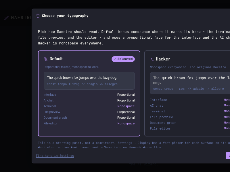 Screenshot of Maestro
