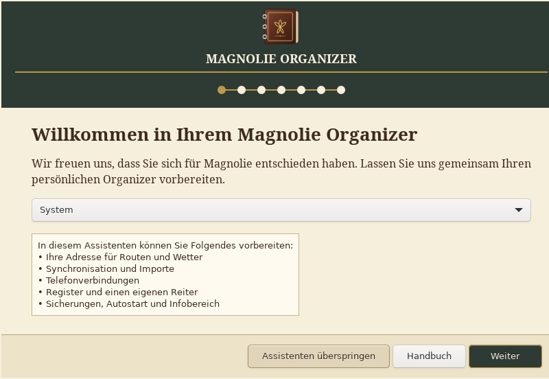Screenshot of Magnolie-Organizer