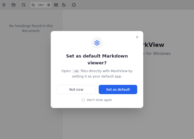 Screenshot of MarkView