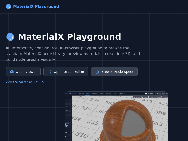 Screenshot of MaterialX_Playground