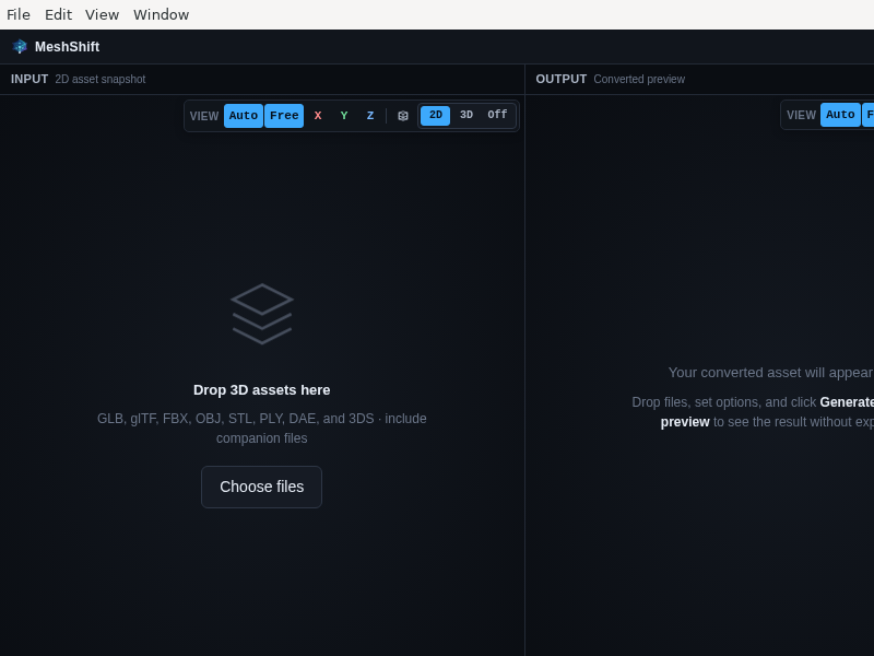Screenshot of MeshShift