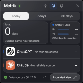 Screenshot of Metrik