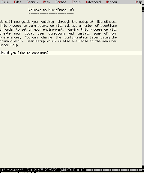 Screenshot of Microemacs