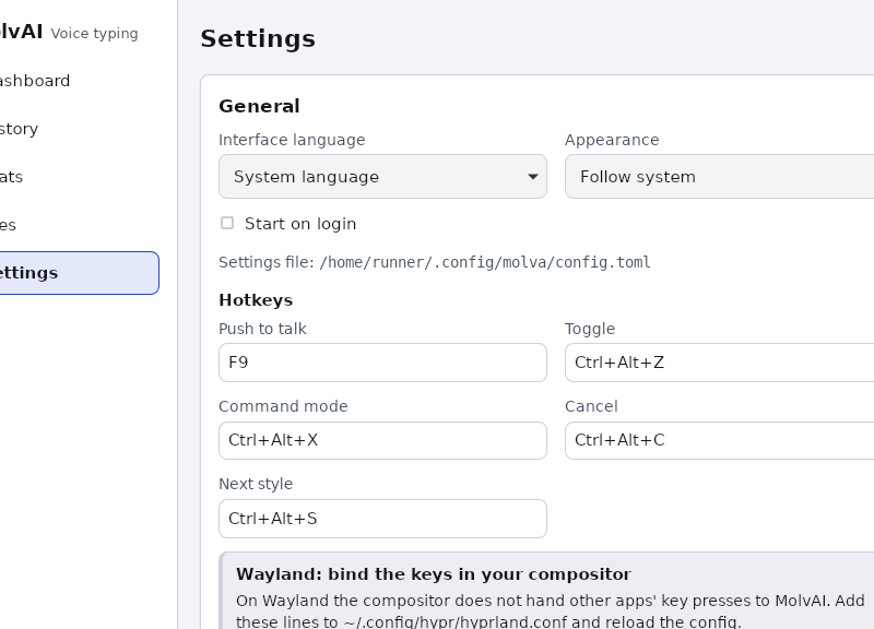 Screenshot of MolvAI