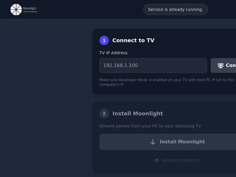Screenshot of Moonlight_Tizen_Installer