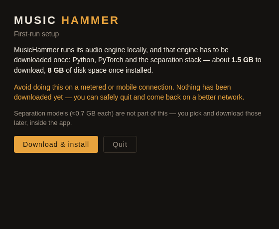 Screenshot of MusicHammer