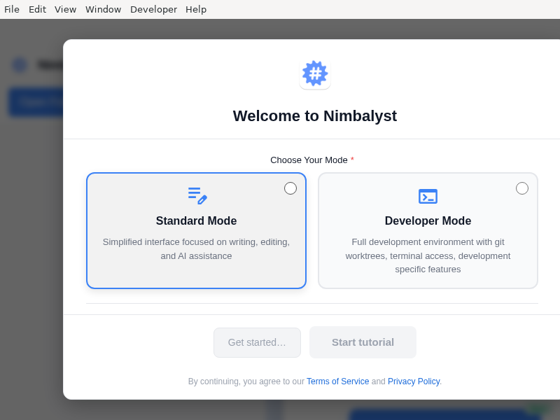 Screenshot of Nimbalyst