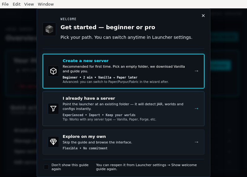 Screenshot of ObserverLauncher