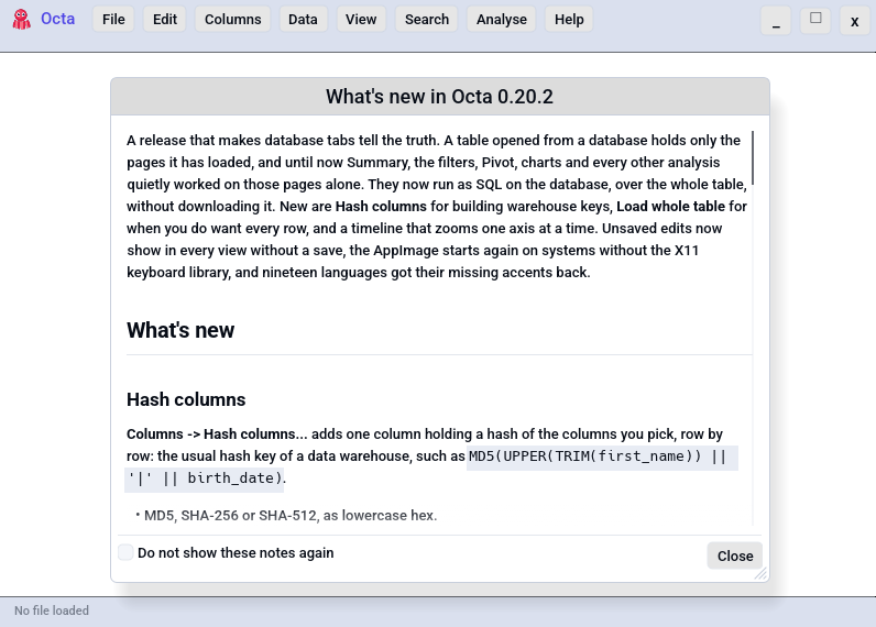 Screenshot of Octa
