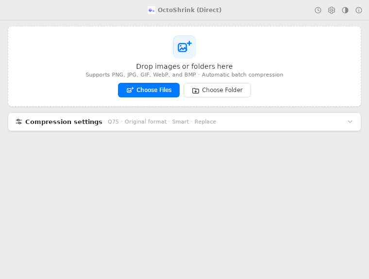 Screenshot of OctoShrink