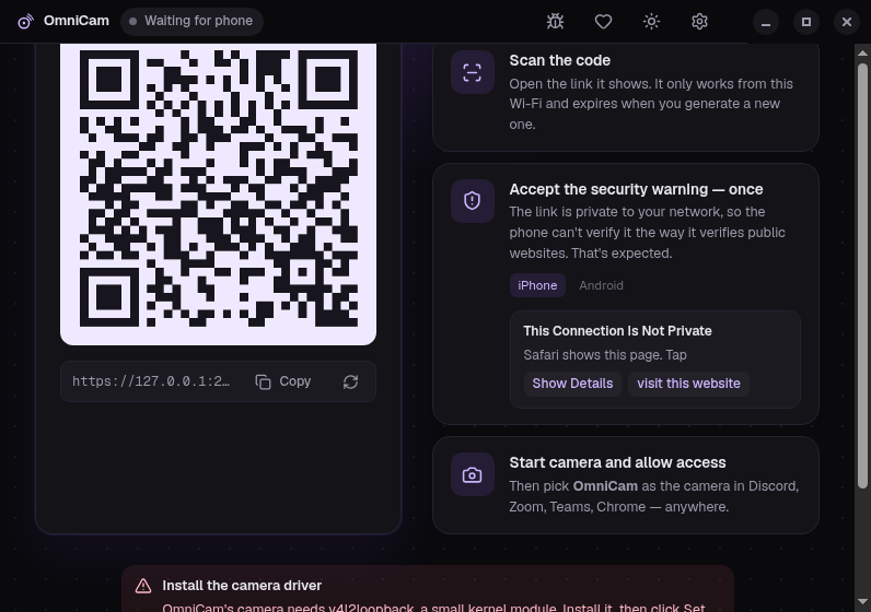 Screenshot of OmniCam