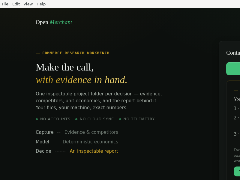 Screenshot of Open-Merchant