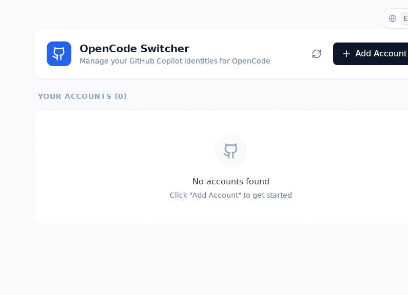 Screenshot of OpenCode_GitHub_Copilot_Switcher