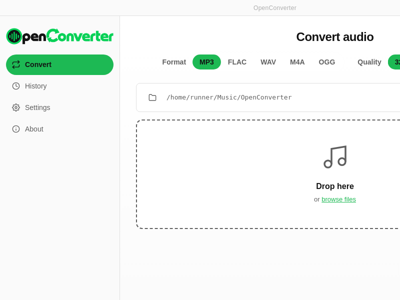 Screenshot of OpenConverter