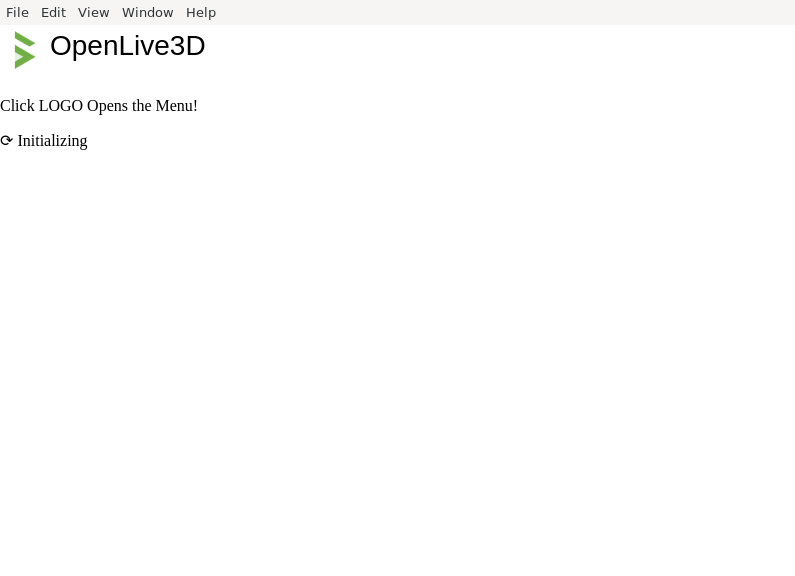 Screenshot of OpenLive3d.electron