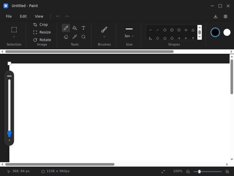 Screenshot of Paint