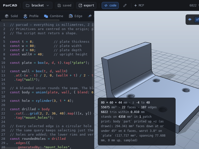 Screenshot of ParCAD