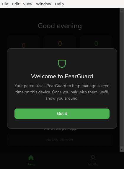 Screenshot of PearGuard