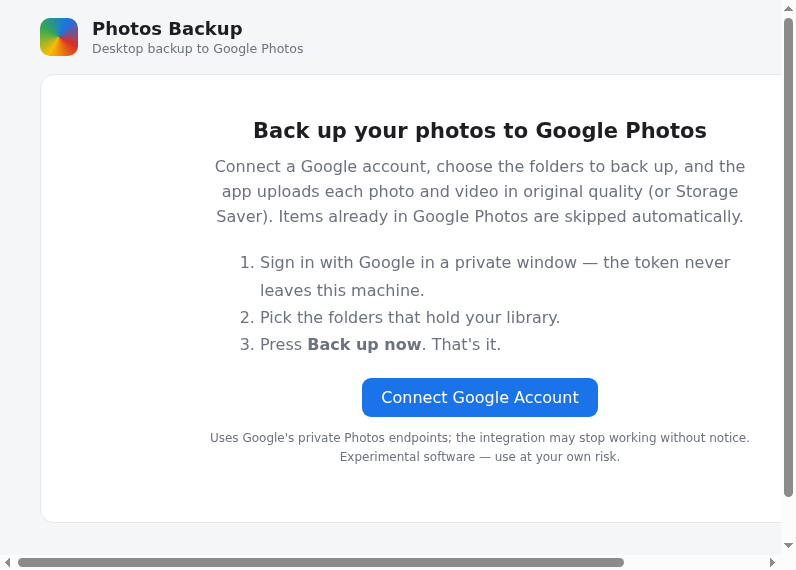 Screenshot of PhotosBackup_desktop