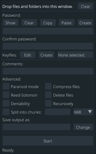 Screenshot of Picocrypt