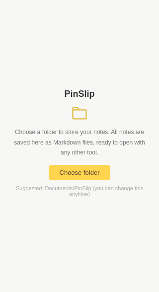 Screenshot of PinSlip