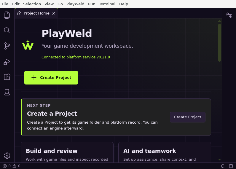 Screenshot of PlayWeld