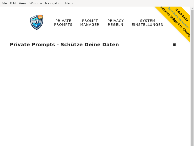 Screenshot of Private_Prompts_Prototype