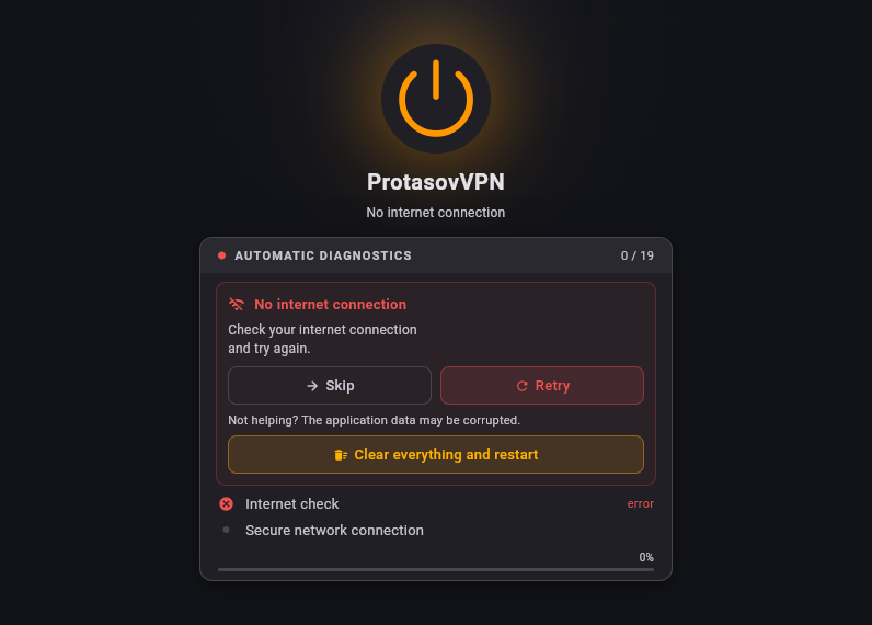 Screenshot of ProtasovVPN