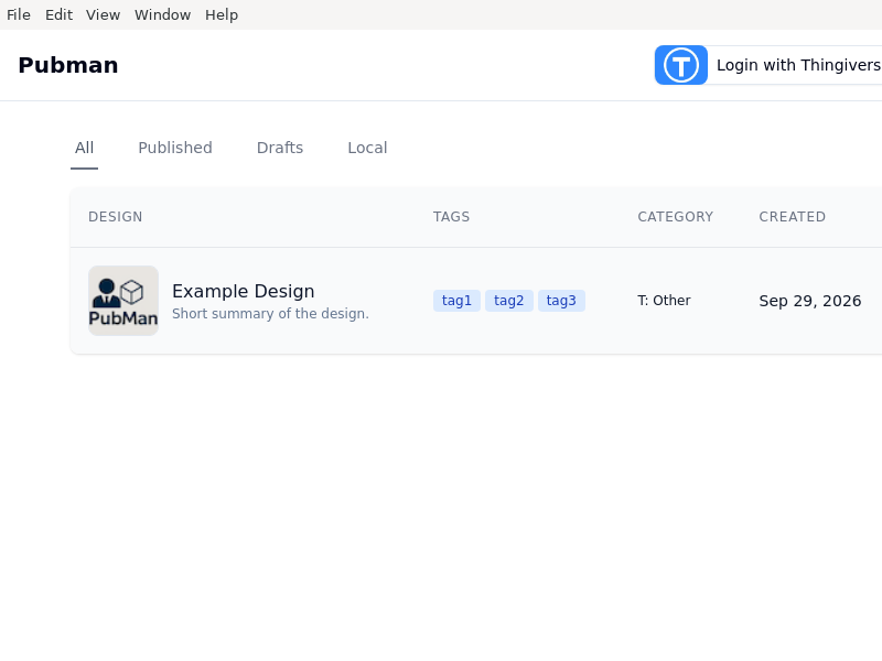 Screenshot of PubMan