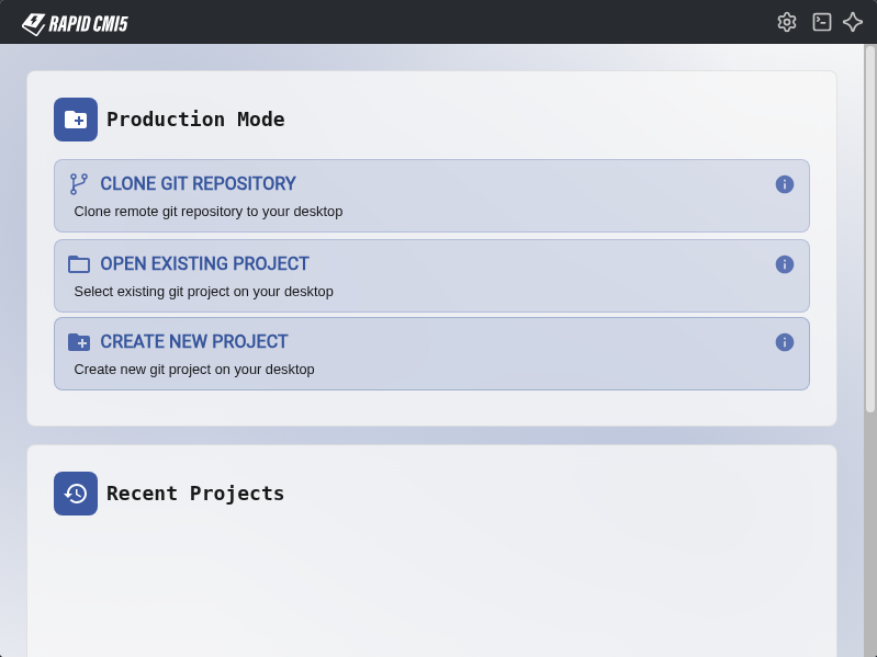 Screenshot of RapidCMI5