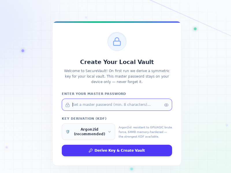 Screenshot of SecureVault