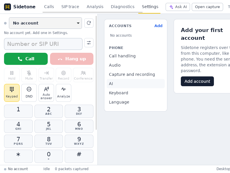 Screenshot of Sidetone