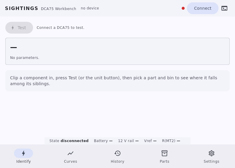 Screenshot of Sightings