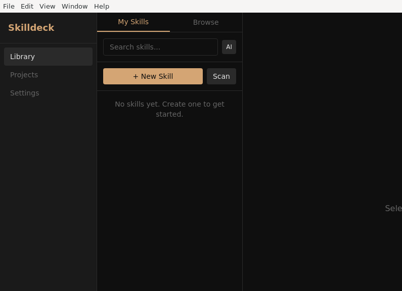 Screenshot of Skilldeck
