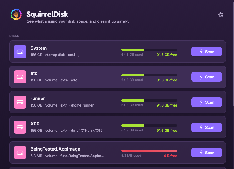 Screenshot of SquirrelDisk