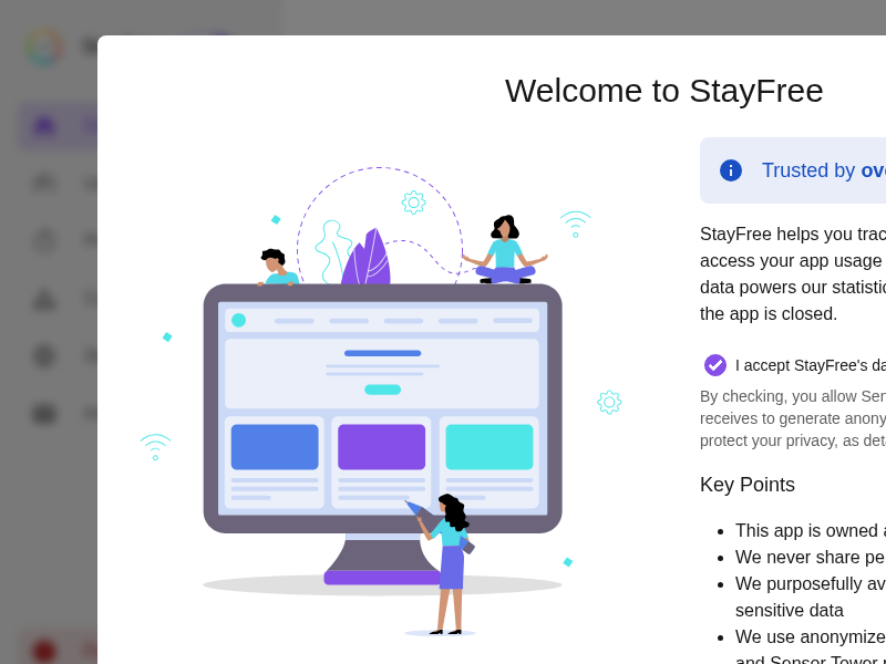 Screenshot of StayFree