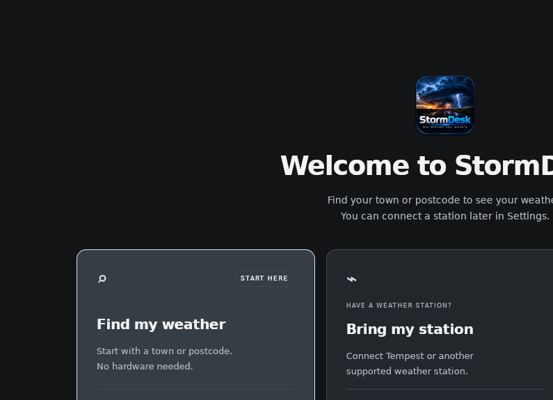 Screenshot of StormDesk