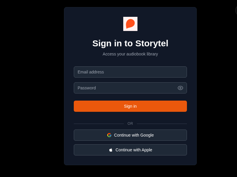 Screenshot of Storytel-Player