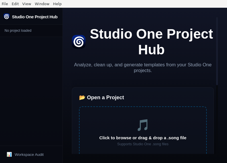 Screenshot of Studio_One_Project_Hub