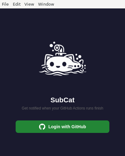 Screenshot of SubCat