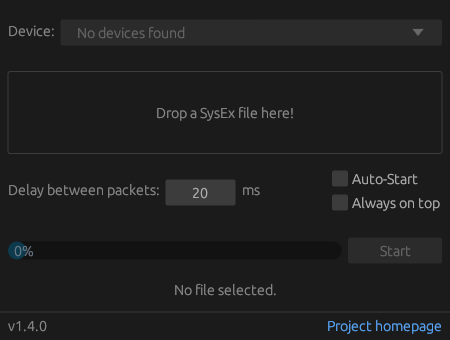 Screenshot of SysEx_Drop