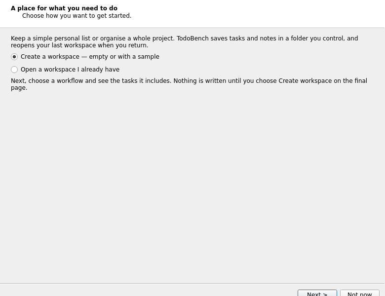 Screenshot of TodoBench