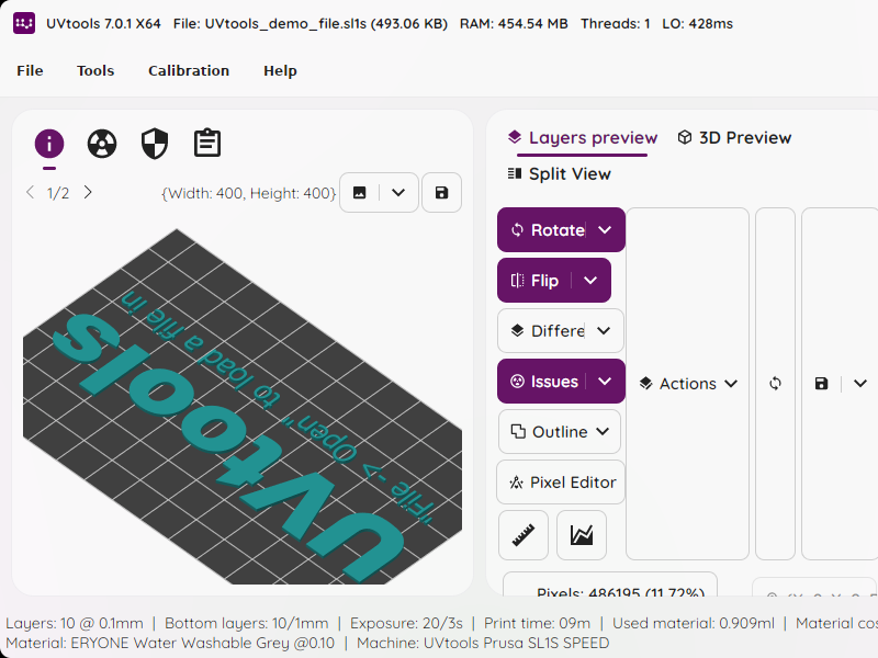 Screenshot of UVtools
