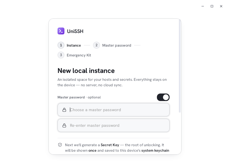 Screenshot of UniSSH
