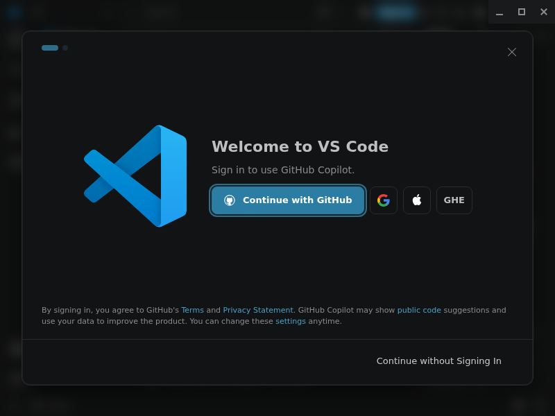 Screenshot of VSCode
