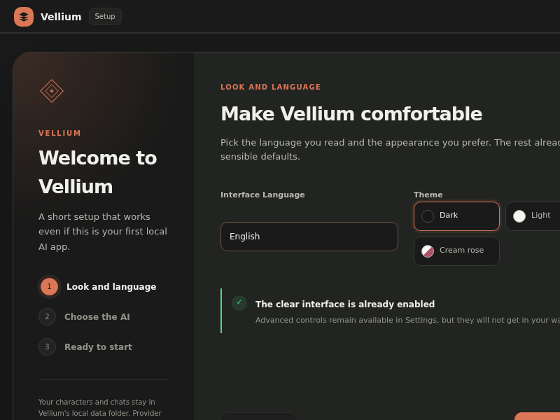 Screenshot of Vellium