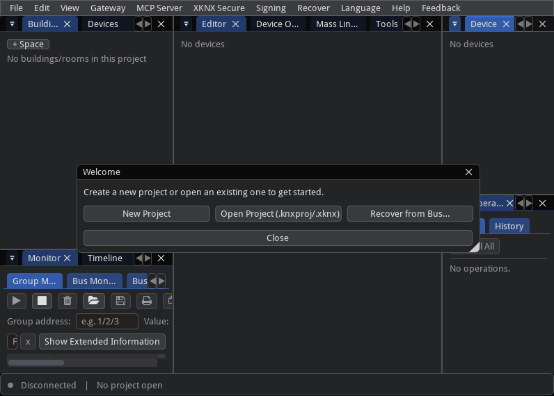Screenshot of XKNX_Editor
